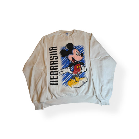 Nebraska Mickey Sweater - White
