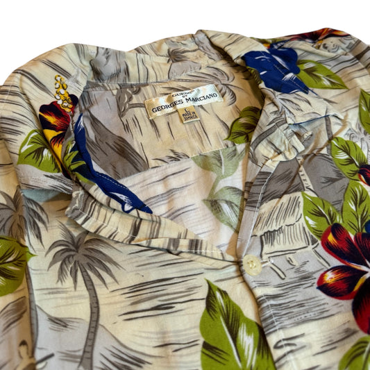 Guess Floral Button Up - White