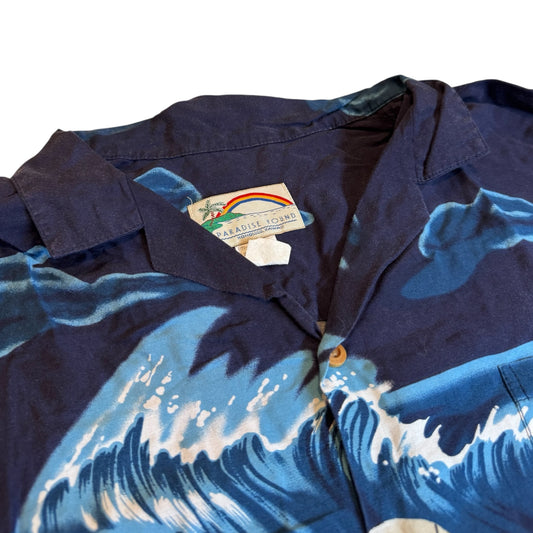 Paradise Found Surf Boards Button Up - Blue