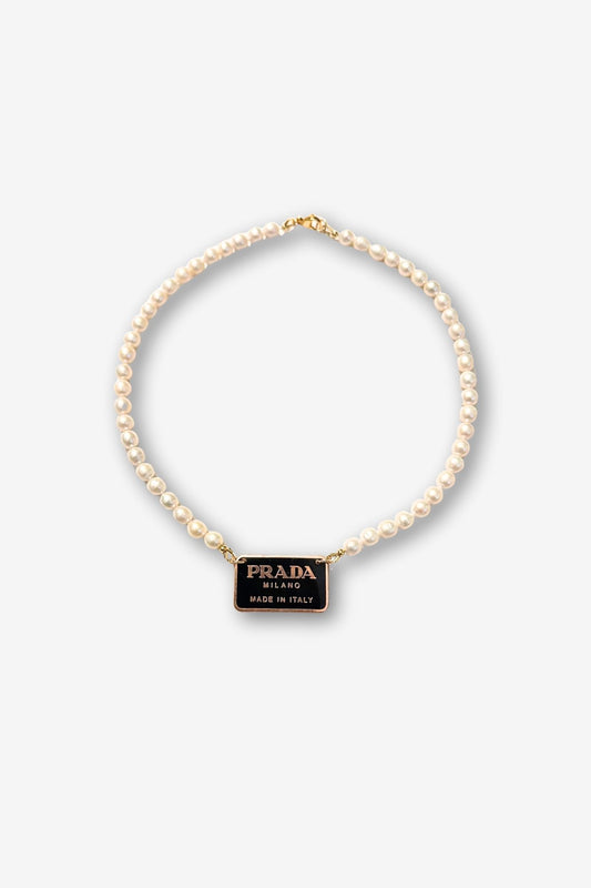 Gold Prada Pearl Necklace